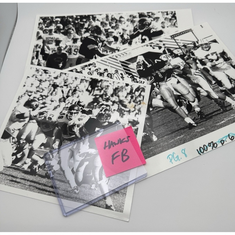 Matt Rodgers Nick Bell Iowa Hawkeyes Football Black and White Photo 1990 Vtg Lot